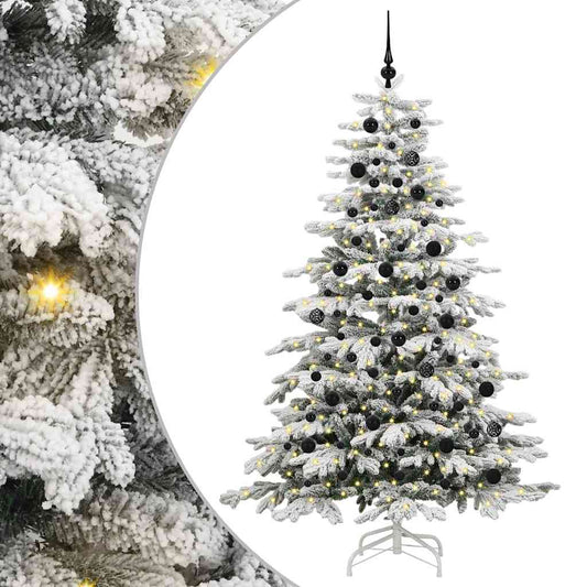 vidaXL Artificial Hinged Christmas Tree White 210 cm PE and PVC