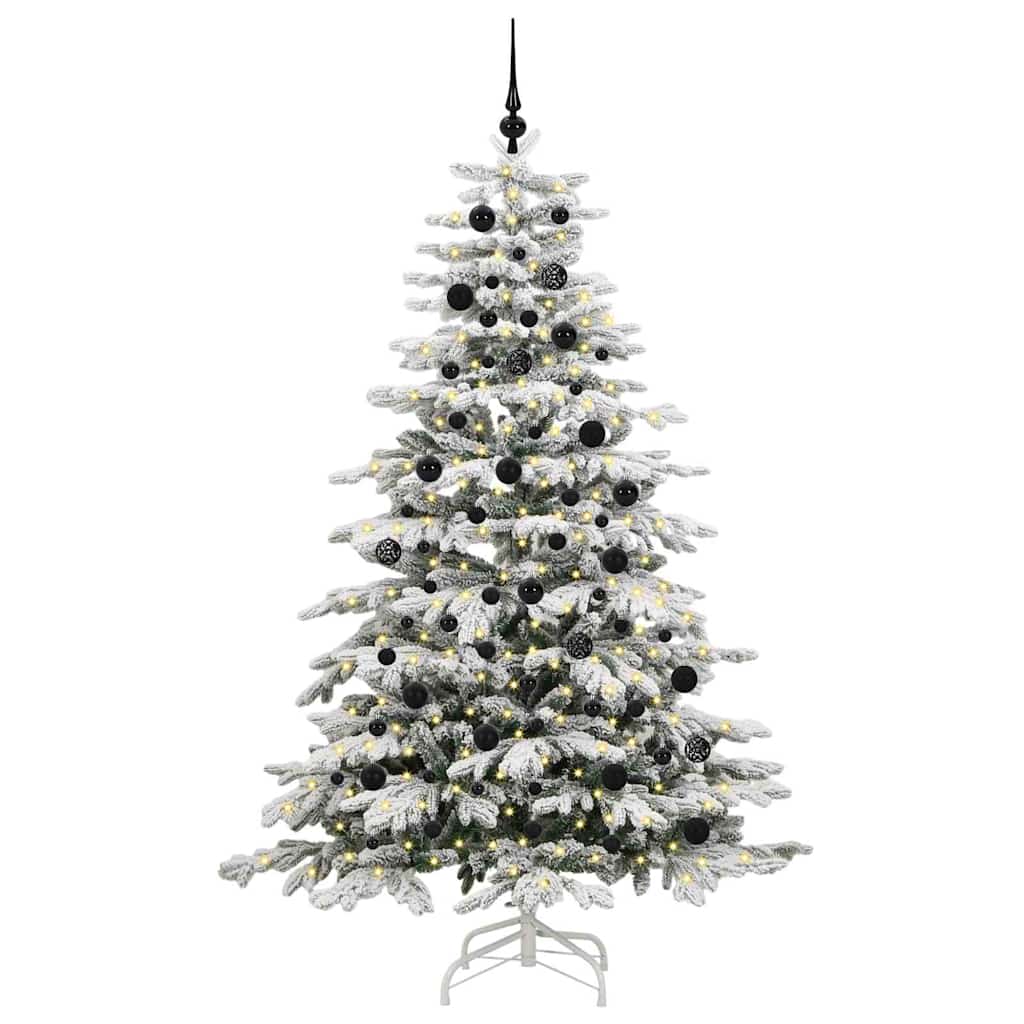 vidaXL Artificial Hinged Christmas Tree White 210 cm PE and PVC