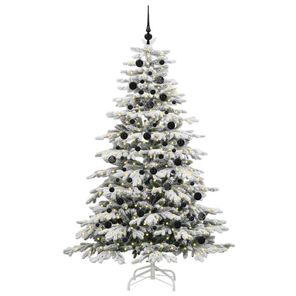 vidaXL Artificial Hinged Christmas Tree White 210 cm PE and PVC
