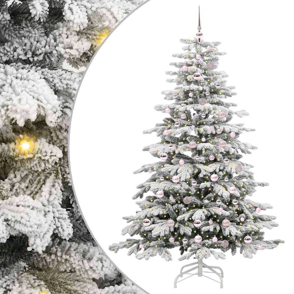 vidaXL Artificial Hinged Christmas Tree White 210 cm PE and PVC
