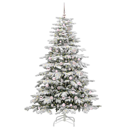 vidaXL Artificial Hinged Christmas Tree White 210 cm PE and PVC