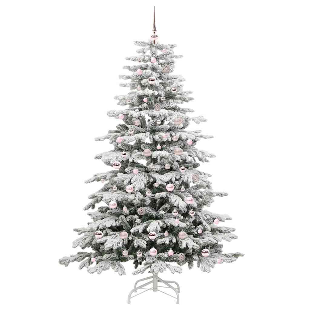vidaXL Artificial Hinged Christmas Tree White 210 cm PE and PVC