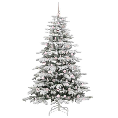 vidaXL Artificial Hinged Christmas Tree White 210 cm PE and PVC