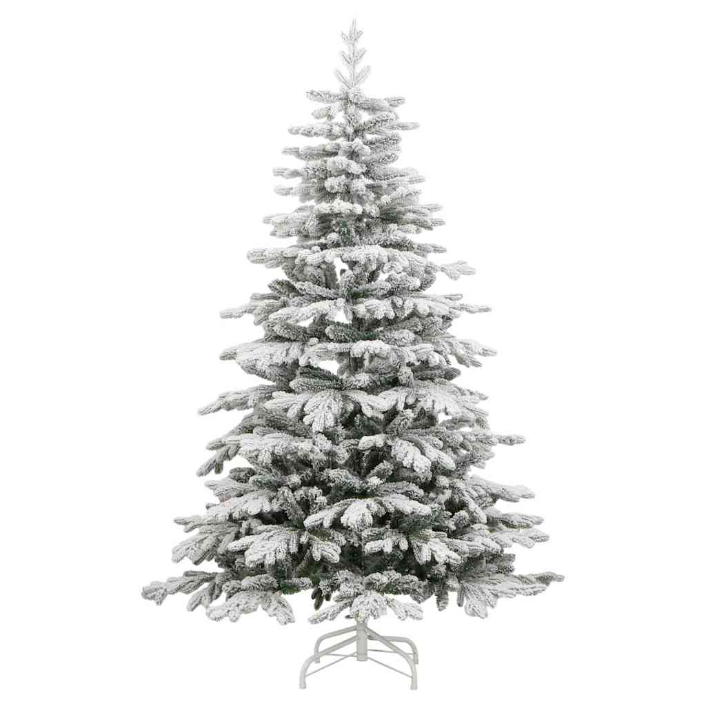 vidaXL Artificial Hinged Christmas Tree White 210 cm PE and PVC