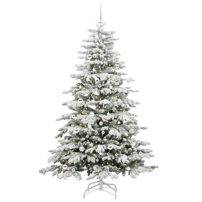 vidaXL Artificial Hinged Christmas Tree White 210 cm PE and PVC