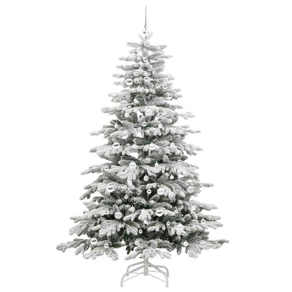 vidaXL Artificial Hinged Christmas Tree White 210 cm PE and PVC