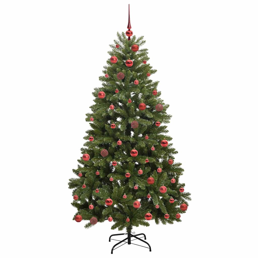 vidaXL Artificial Hinged Christmas Tree 180 cm 300 LEDs Warm White PVC