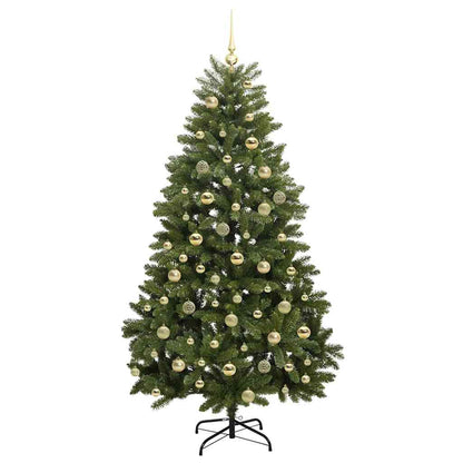 vidaXL Artificial Hinged Christmas Tree 180 cm 300 LEDs Warm White PVC