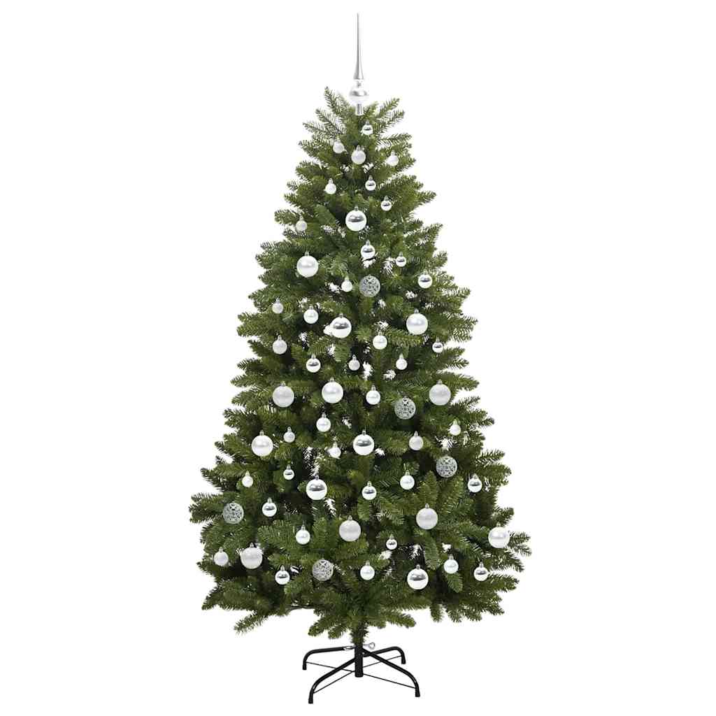 vidaXL Artificial Hinged Christmas Tree 180 cm 300 LEDs Warm White PVC
