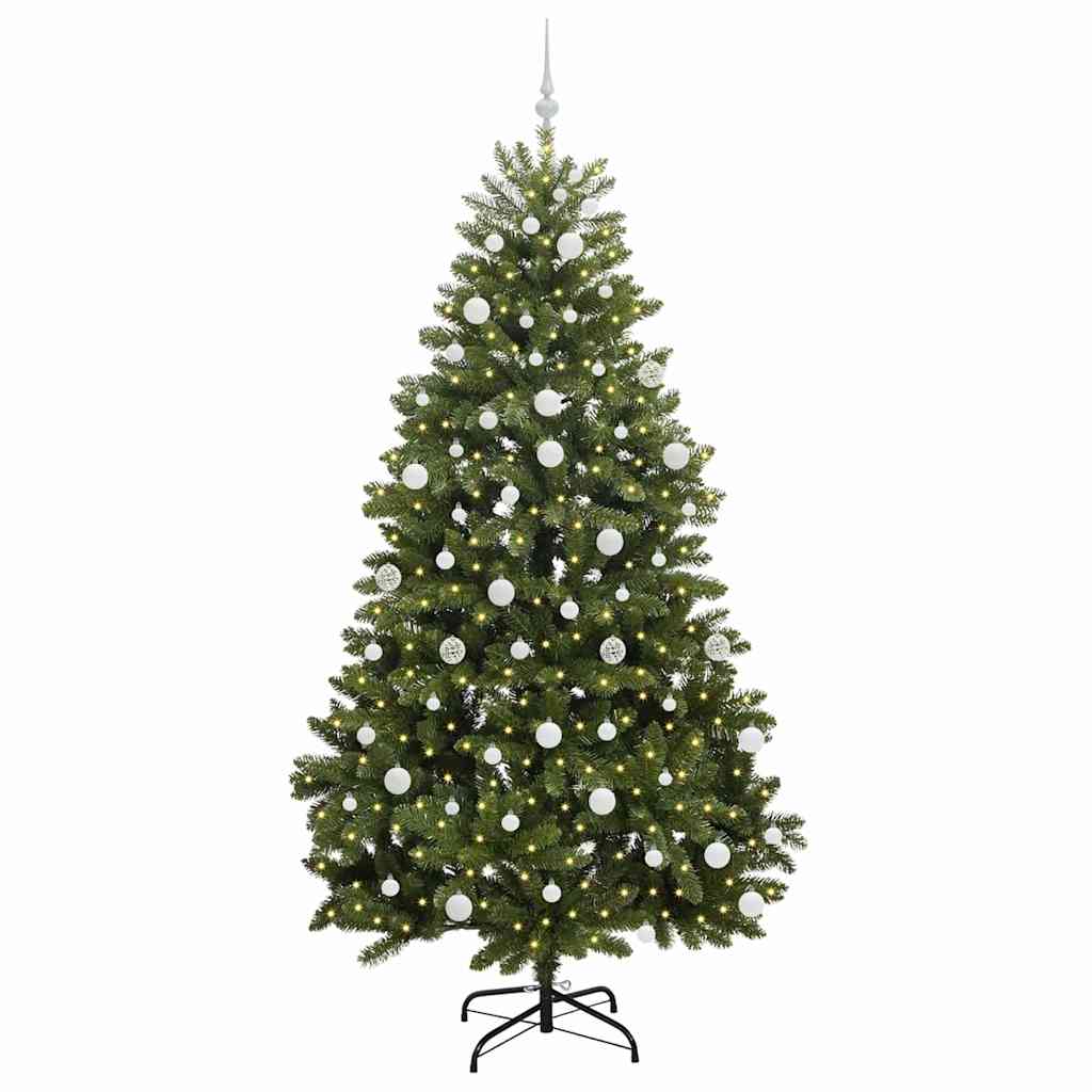 vidaXL Artificial Christmas Tree Green 210 cm PVC and Metal