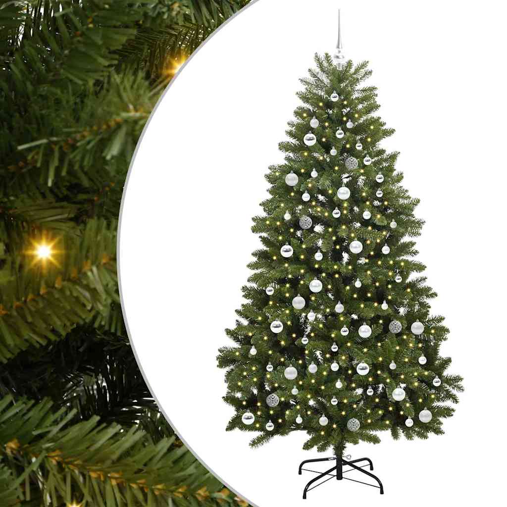 vidaXL Artificial Christmas Tree 210 cm 300 LEDs Warm White Green