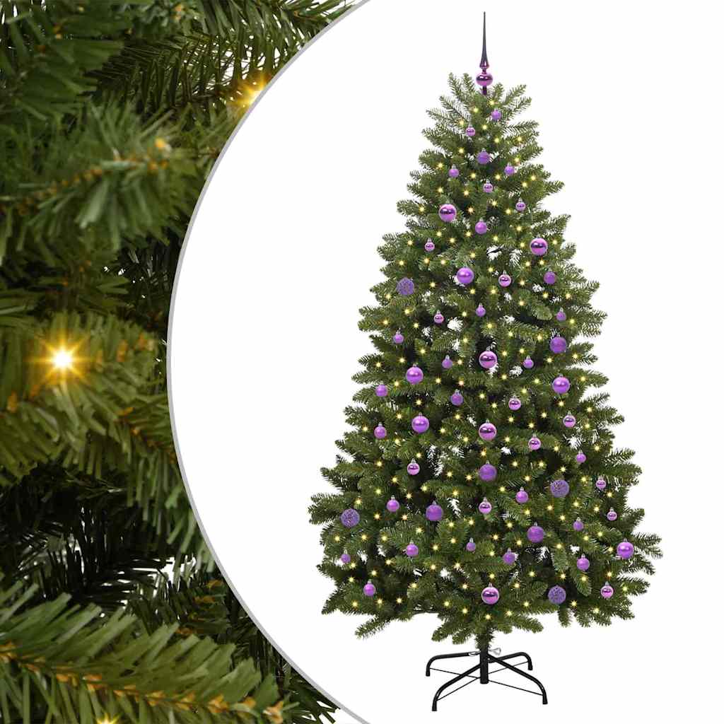 vidaXL Artificial Christmas Tree Green 210 cm PVC and Metal
