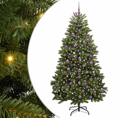 vidaXL Artificial Christmas Tree Green 210 cm PVC and Metal