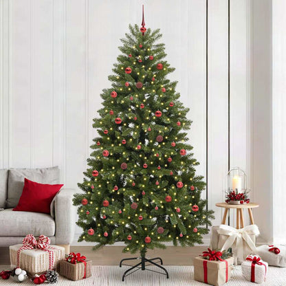 vidaXL Artificial Christmas Tree 240 cm 300 LEDs Warm White Green