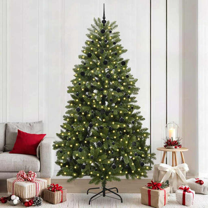 vidaXL Artificial Christmas Tree Green 240 cm PVC and Metal