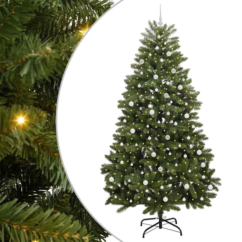 vidaXL Artificial Christmas Tree Green 240 cm PVC and Metal