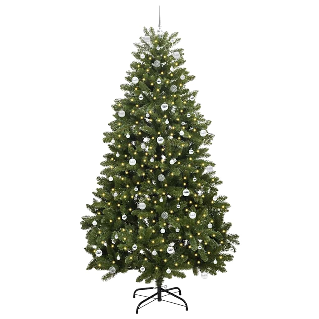 vidaXL Artificial Christmas Tree 240 cm 300 LEDs Warm White Green