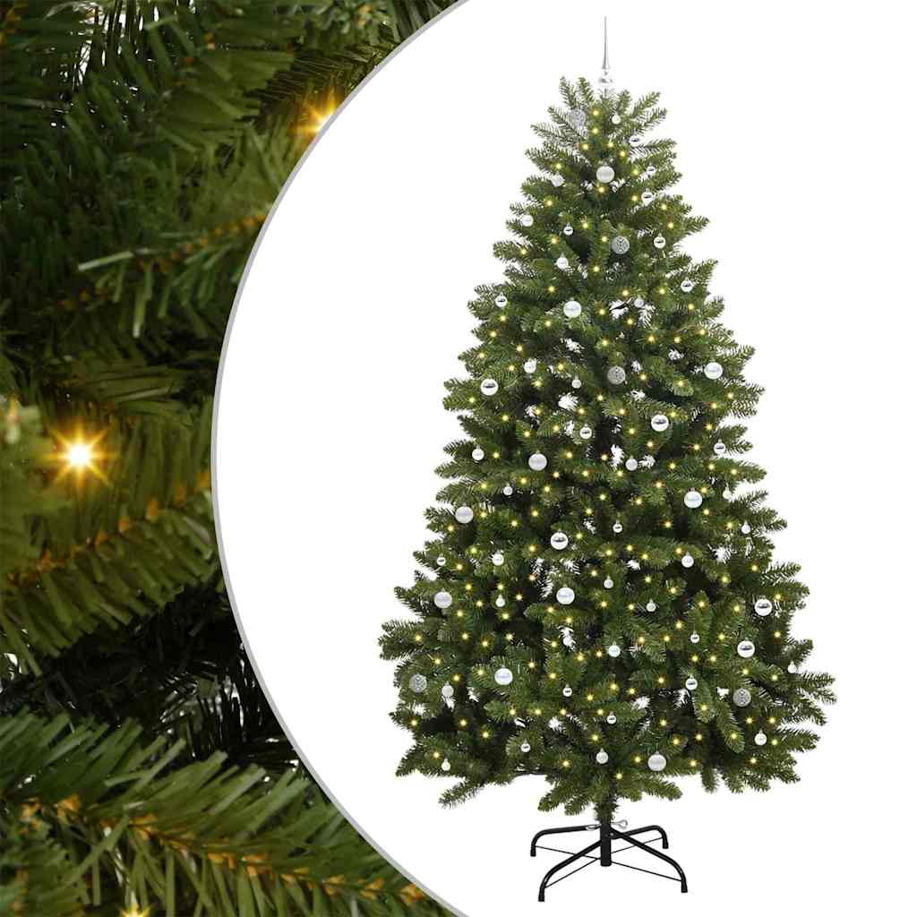 vidaXL Artificial Christmas Tree 300 cm 300 LEDs Warm White Green