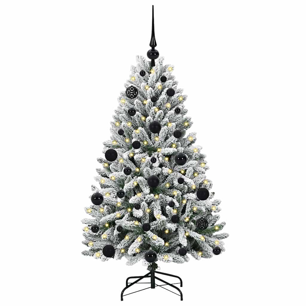 vidaXL Artificial Christmas Tree Green and White 120 cm PVC and Metal