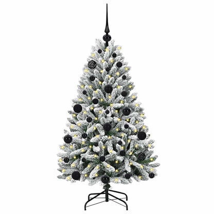 vidaXL Artificial Christmas Tree Green and White 120 cm PVC and Metal