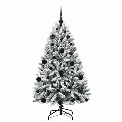 vidaXL Artificial Christmas Tree Green and White 120 cm PVC and Metal