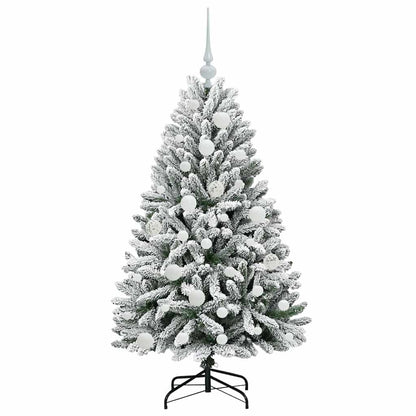 vidaXL Artificial Christmas Tree Green and White 120 cm PVC and Metal
