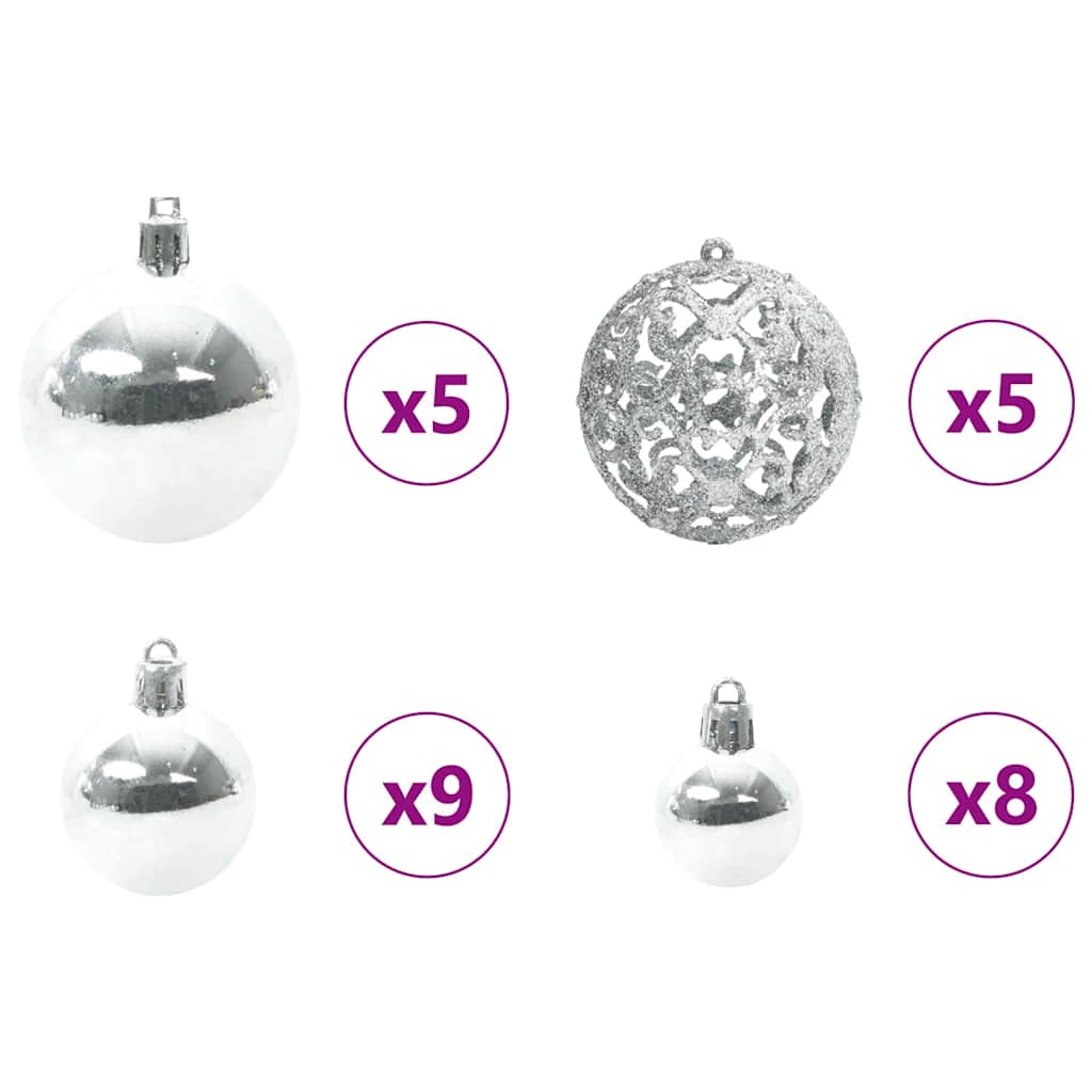 vidaXL Artificial Christmas Tree Green and White 120 cm PVC and Metal