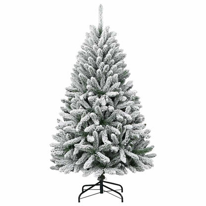 vidaXL Artificial Christmas Tree Green and White 120 cm PVC and Metal