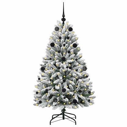 vidaXL Artificial Christmas Tree Green and White 150 cm PVC and Metal