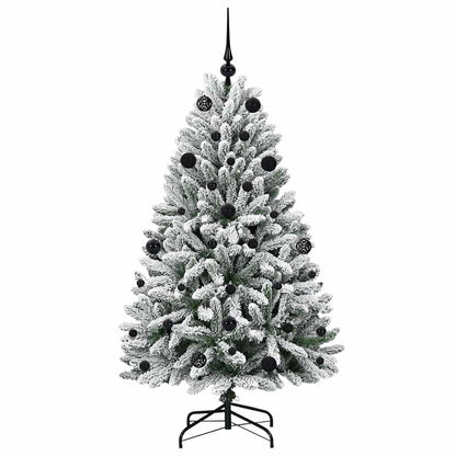 vidaXL Artificial Christmas Tree Green and White 150 cm PVC and Metal