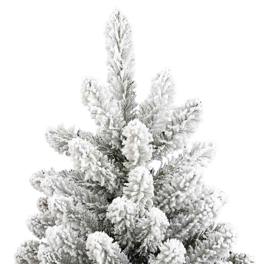 vidaXL Artificial Christmas Tree Green and White 210 cm PVC and Metal