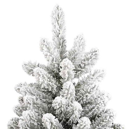 vidaXL Artificial Christmas Tree Green and White 210 cm PVC and Metal