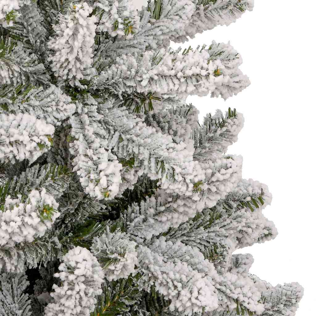 vidaXL Artificial Christmas Tree Green and White 210 cm PVC and Metal