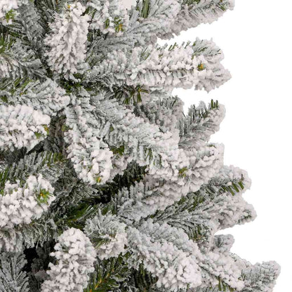 vidaXL Artificial Christmas Tree Green and White 210 cm PVC and Metal