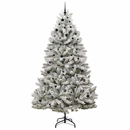 vidaXL Artificial Christmas Tree Green and White 270 cm PVC and Metal