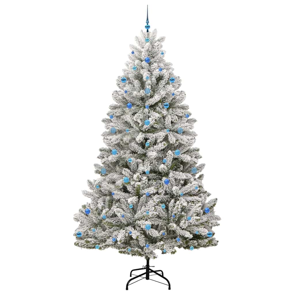 vidaXL Artificial Christmas Tree Green and White 270 cm PVC and Metal