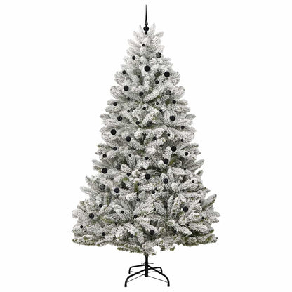 vidaXL Artificial Christmas Tree Green and White 300 cm PVC and Metal