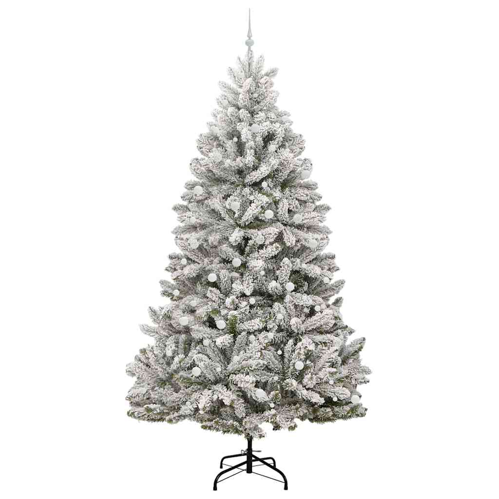 vidaXL Artificial Christmas Tree Green and White 300 cm PVC and Metal