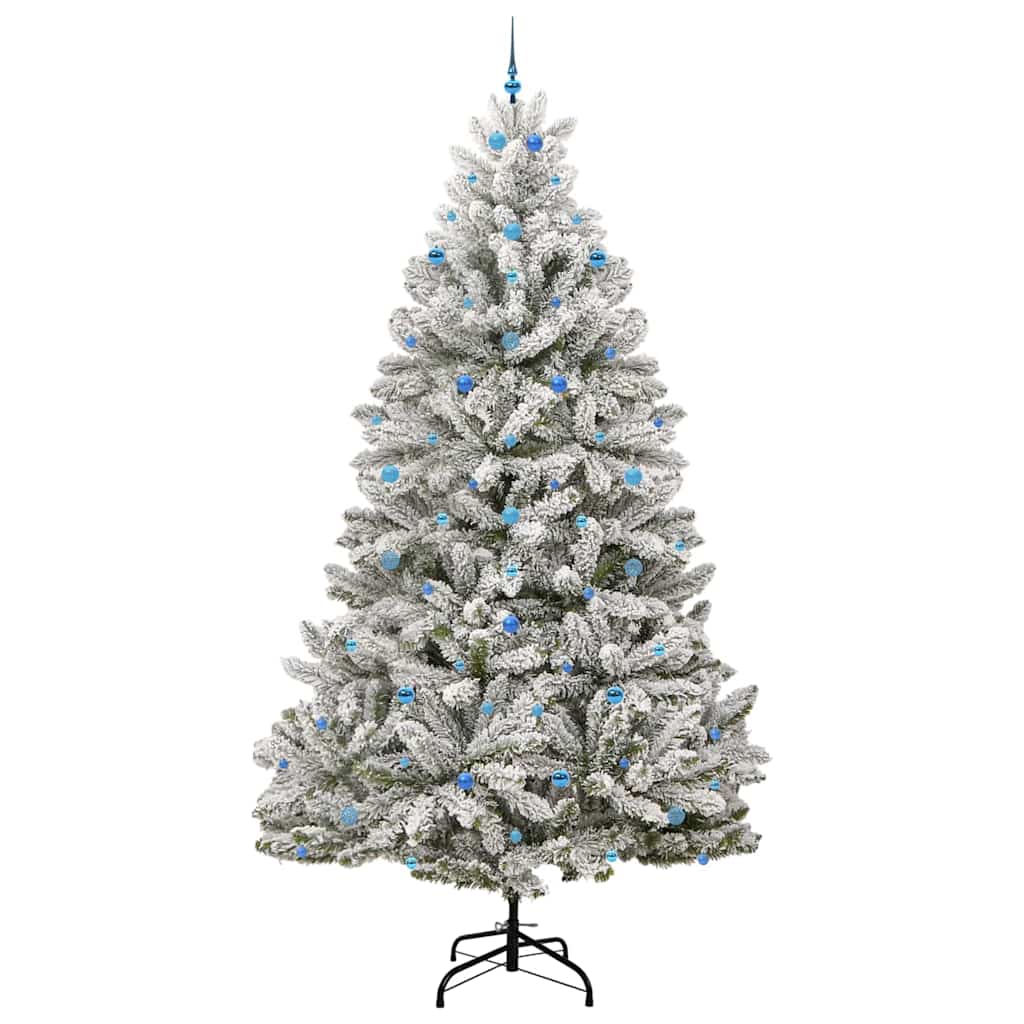 vidaXL Artificial Christmas Tree Green and White 300 cm PVC and Metal