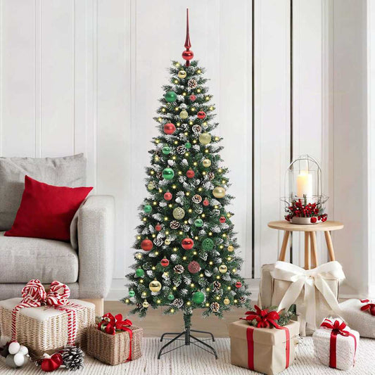 vidaXL Artificial Christmas Tree with 150 LEDs with Stand Green 150 cm