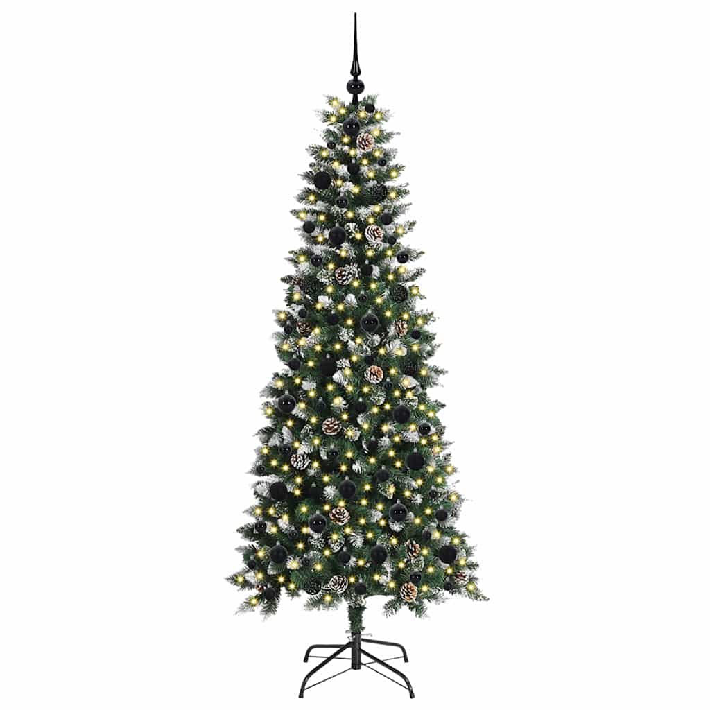 vidaXL Artificial Christmas Tree with 300 LEDs with Stand Green 180 cm