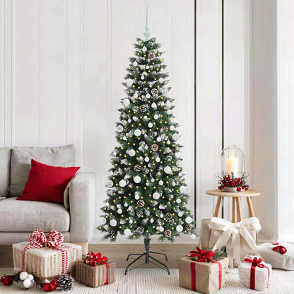 vidaXL Artificial Christmas Tree with 300 LEDs with Stand Green 180 cm