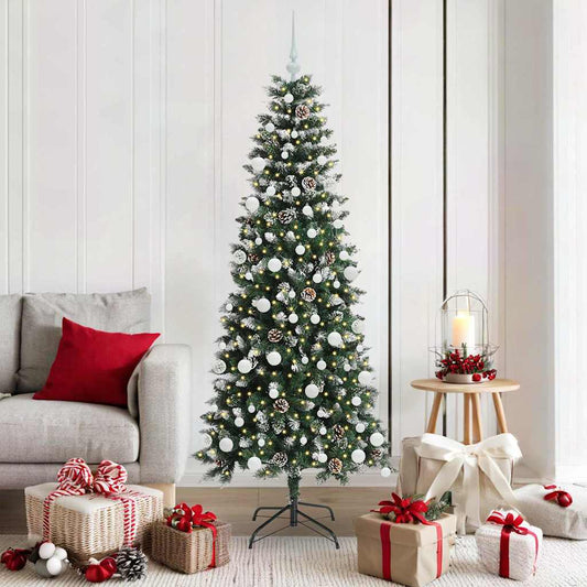 vidaXL Artificial Christmas Tree with 300 LEDs with Stand Green 180 cm