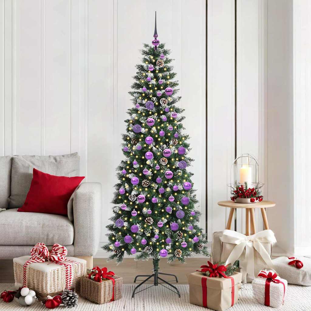 vidaXL Artificial Christmas Tree with 300 LEDs with Stand Green 180 cm