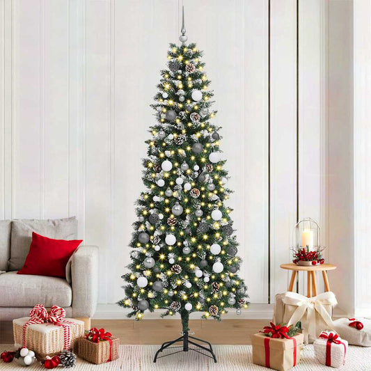 vidaXL Artificial Christmas Tree with 300 LEDs with Stand Green 210 cm
