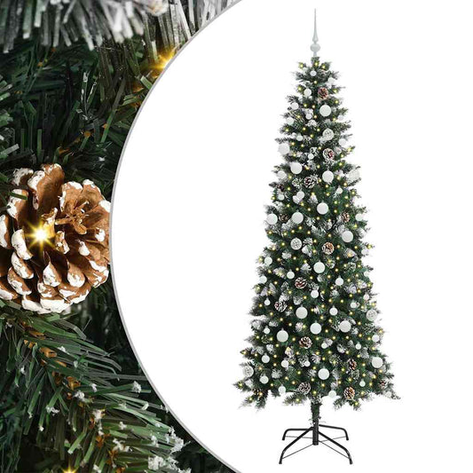 vidaXL Artificial Christmas Tree with 300 LEDs with Stand Green 210 cm