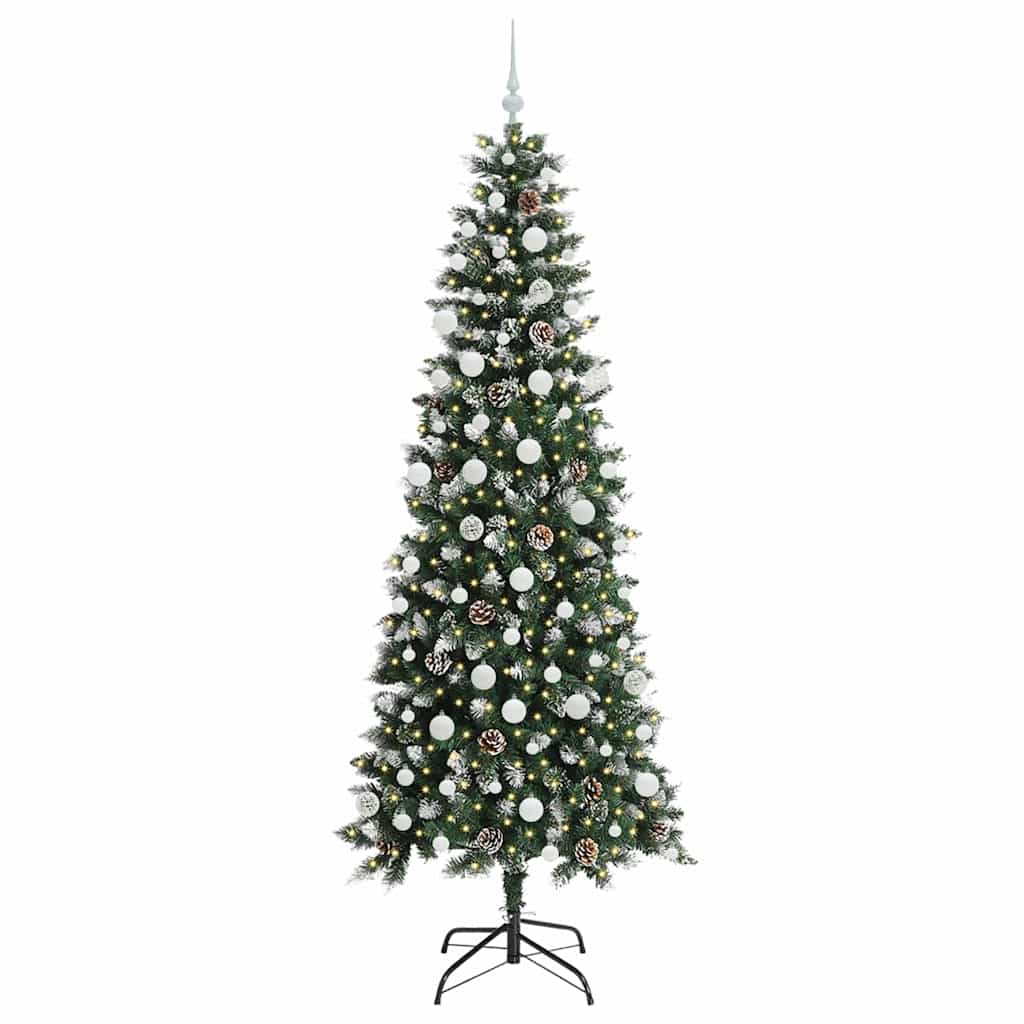 vidaXL Artificial Christmas Tree with 300 LEDs with Stand Green 210 cm