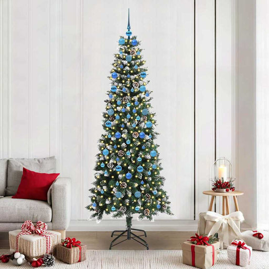 vidaXL Artificial Christmas Tree with 300 LEDs with Stand Green 210 cm