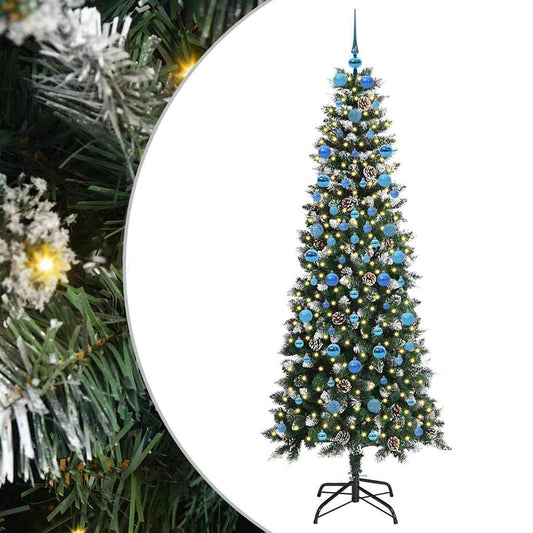 vidaXL Artificial Christmas Tree with 300 LEDs with Stand Green 210 cm