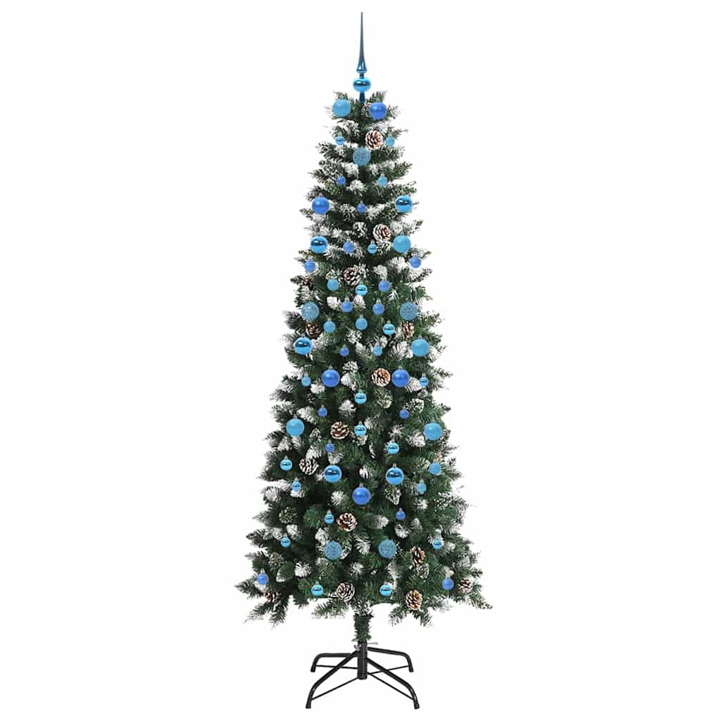 vidaXL Artificial Christmas Tree with 300 LEDs with Stand Green 210 cm